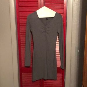 Bodycon gray sweater dress
